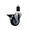 Service Caster 3.5'' Thermoplastic Rubber Swivel 1-1/2'' Expanding Stem Caster with Brake SCC-EX20S3514-TPRB-PLB-112 - alternate 1